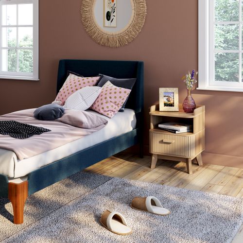 Chevet 1 tiroir OSAKA Imitation chêne