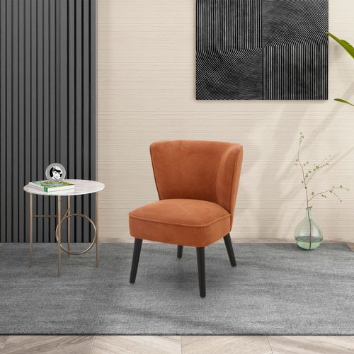 Fauteuil HARRY III tissu velours terracotta