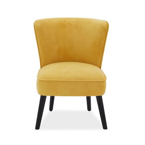 Fauteuil HARRY III tissu velours jaune
