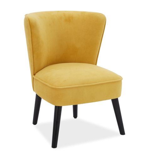 Fauteuil HARRY III tissu velours jaune