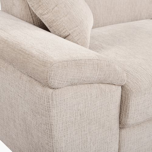 Canapé d'angle droit convertible ILAN tissu beige