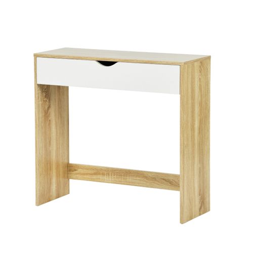 Console CATHY Imitation chêne et blanc