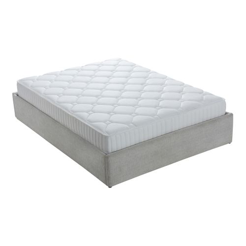 Pack sommier coffre + matelas 140x190 cm ép. 20 cm PABLO tissu beige