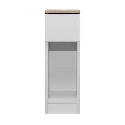 Chevet 1 tiroir Eliot blanc et imitation chêne