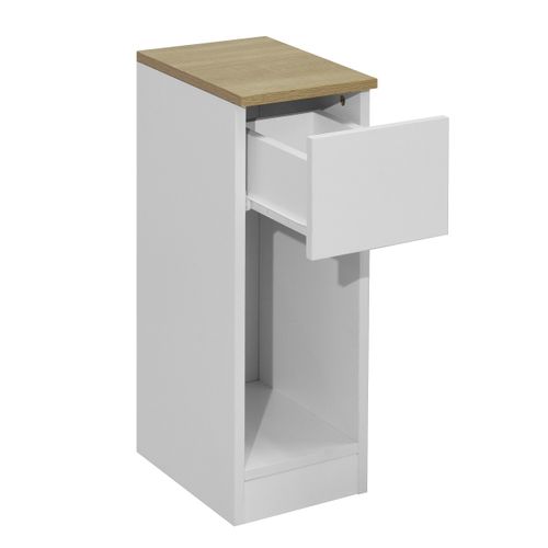 Chevet 1 tiroir Eliot blanc et imitation chêne