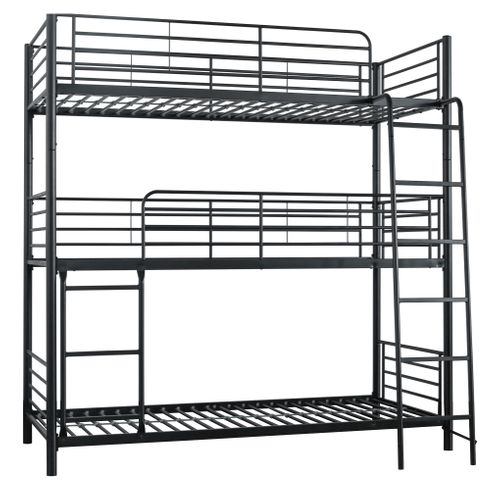 Lit superposé triple 3x90x190 cm URBAN 3 métal noir