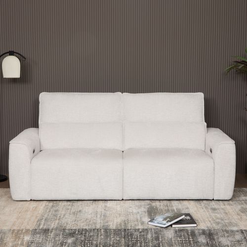 Canapé relax 3 places JEAN tissu gris clair