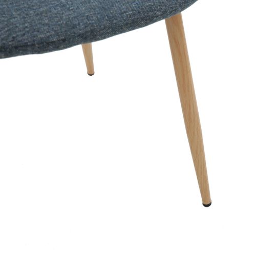 Lot de 4 chaises AUDE tissu bleu gris