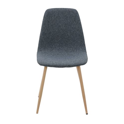 Lot de 4 chaises AUDE tissu bleu gris