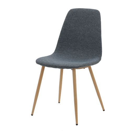 Lot de 4 chaises AUDE tissu bleu gris