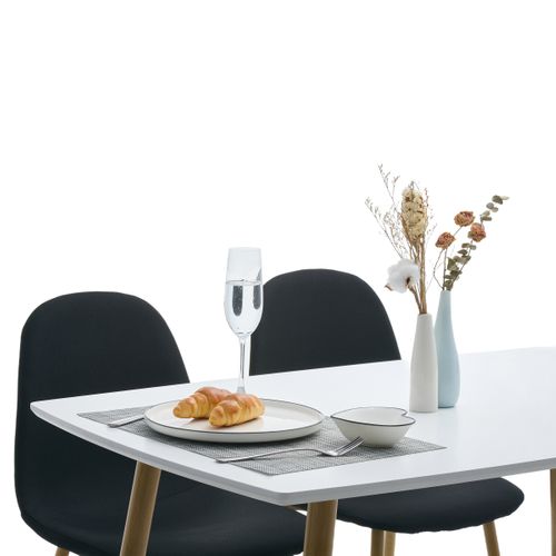 Ensemble table + 4 chaises NOKA blanc et noir