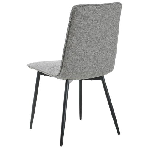 Lot de 4 chaises TINA tissu bleu et gris