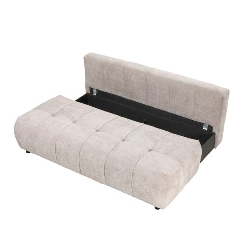 Banquette-lit ALICIA tissu gris