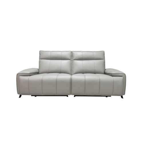 Canapé relax 3 places VERONA cuir et croûte de cuir taupe