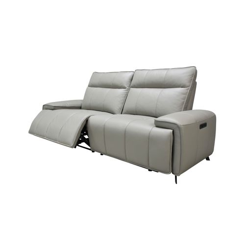 Canapé relax 3 places VERONA cuir et croûte de cuir taupe