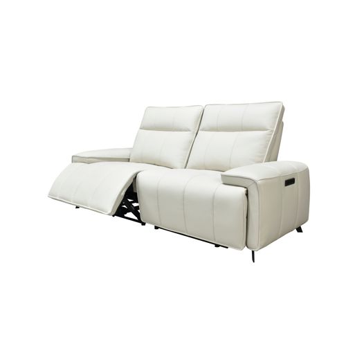 Canapé relax 2 places VERONA cuir et croûte de cuir givre