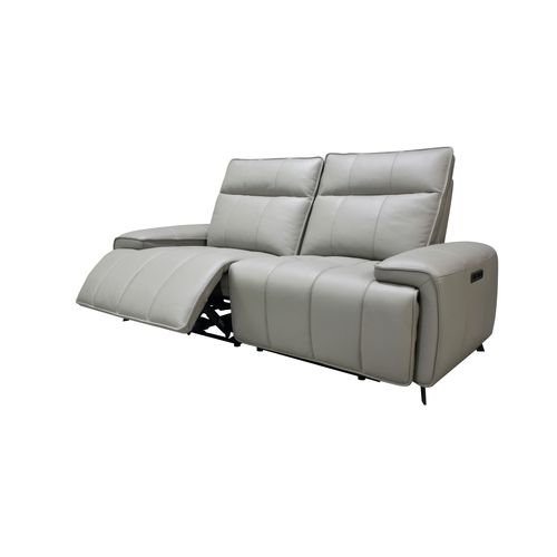 Canapé relax 2 places VERONA cuir et croûte de cuir taupe