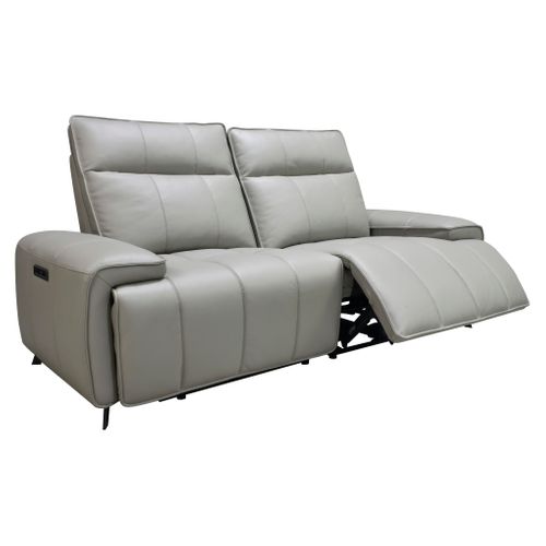 Canapé relax 2 places VERONA cuir et croûte de cuir taupe