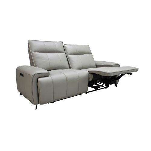 Canapé relax 2 places VERONA cuir et croûte de cuir taupe