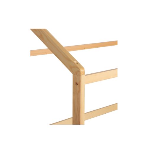 Lit cabane 90x190 cm en pin massif avec sommier HUTTY naturel