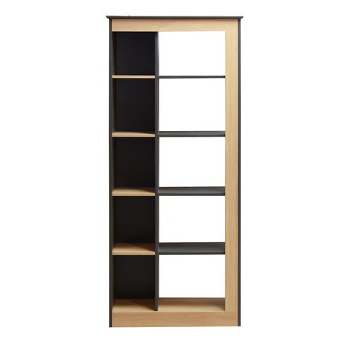 Bibliothèque 4 étagères SOPHIA imitation chêne et noir