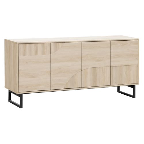 Buffet 4 portes L.178 VALENTINE imitation chêne clair