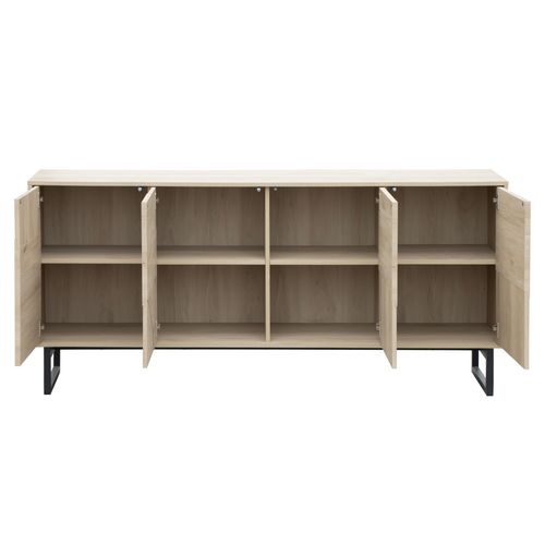 Buffet 4 portes L.178 VALENTINE imitation chêne clair