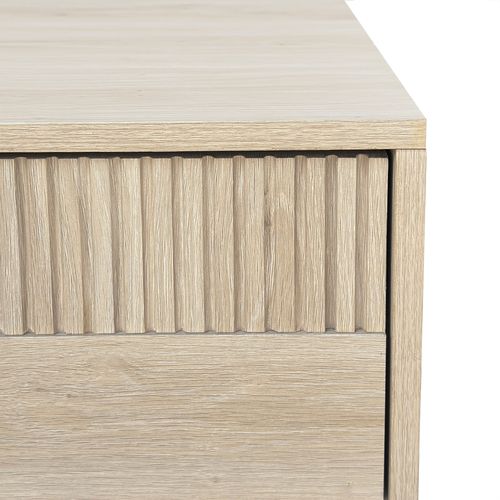 Table basse VALENTINE imitation chêne clair et noir