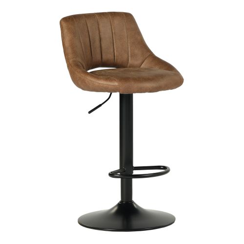 Lot de 2 tabourets de bar pivotants H.83cm et up&down AFRA tissu marron vintage