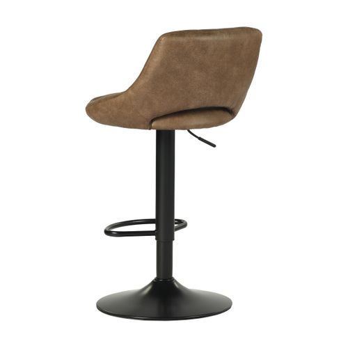 Lot de 2 tabourets de bar pivotants H.83cm et up&down AFRA tissu marron vintage