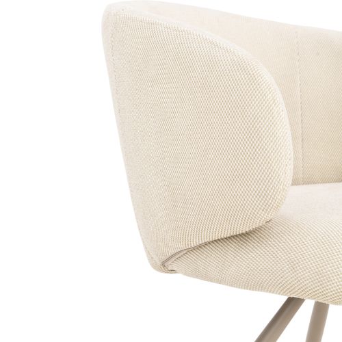 Lot de 2 chaises pivotantes ADELE tissu beige