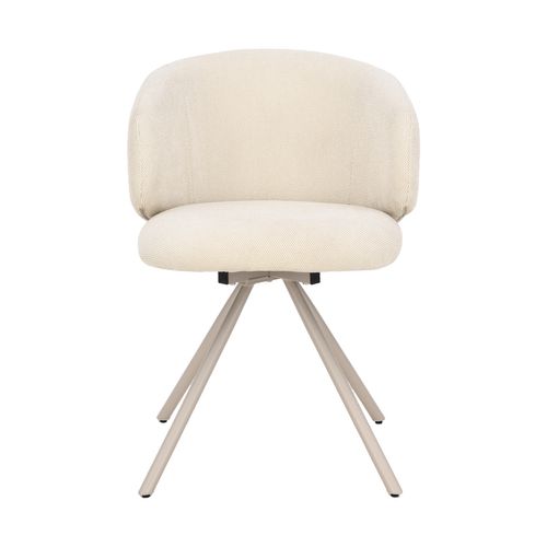 Lot de 2 chaises pivotantes ADELE tissu beige