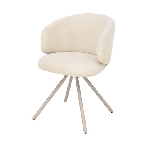 Lot de 2 chaises pivotantes ADELE tissu beige