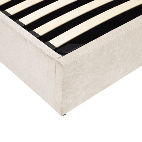 Lit coffre avec sommier relevable 160x200 cm CORALIE velours beige