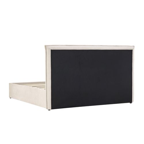 Lit coffre avec sommier relevable 160x200 cm CORALIE velours beige