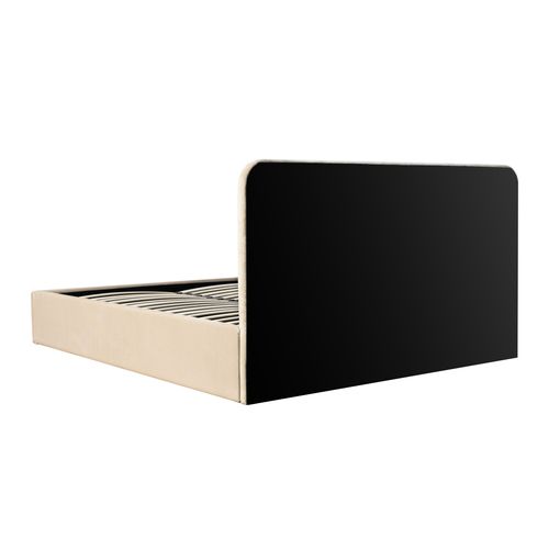 Lit coffre 160x200 cm velours beige ANNA