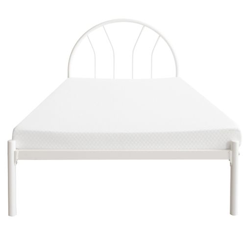 Lit avec sommier 90x190 cm SUNSHINE métal blanc