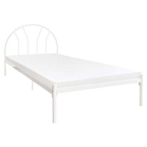 Lit avec sommier 90x190 cm SUNSHINE métal blanc