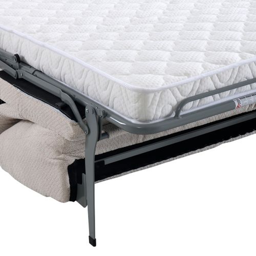 Canapé convertible express 3 places SOFTY tissu beige matelas 12 cm