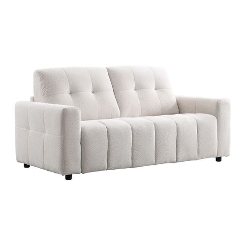 Canapé convertible express 3 places SOFTY tissu beige matelas 12 cm