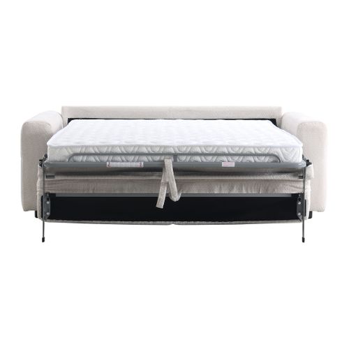 Canapé convertible express 3 places SOFTY tissu beige matelas 12 cm