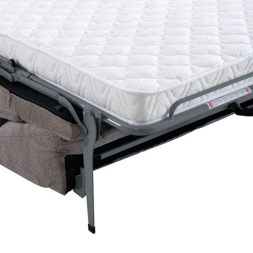 Canapé convertible express 3 places SOFTY tissu gris matelas 12 cm