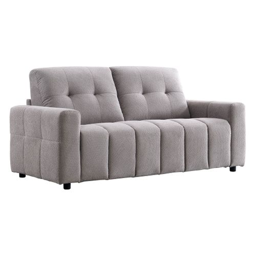 Canapé convertible express 3 places SOFTY tissu gris matelas 12 cm