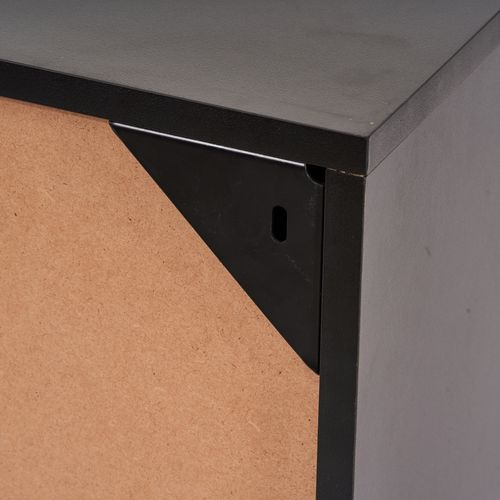 Meuble à chaussures suspendu ou à poser ALAIN imitation chêne et noir