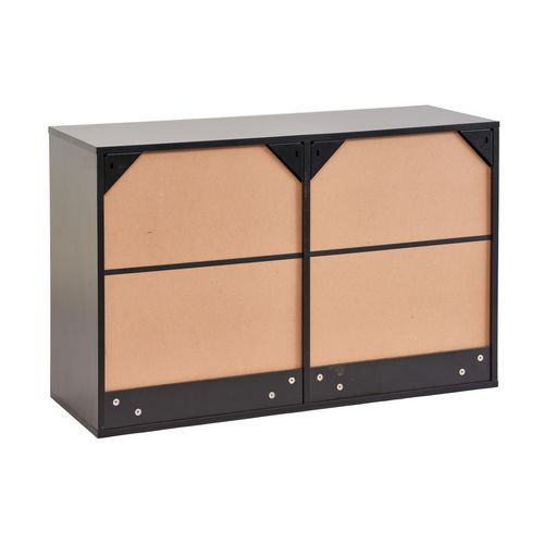 Meuble à chaussures suspendu ou à poser ALAIN imitation chêne et noir