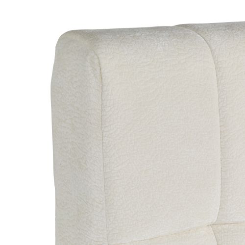 Lit complet avec matelas compressé 140x190 cm velours texturé beige AIR NEST