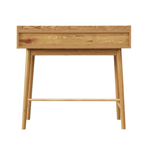 Bureau avec tiroirs LAUSANE imitation chêne et rotin