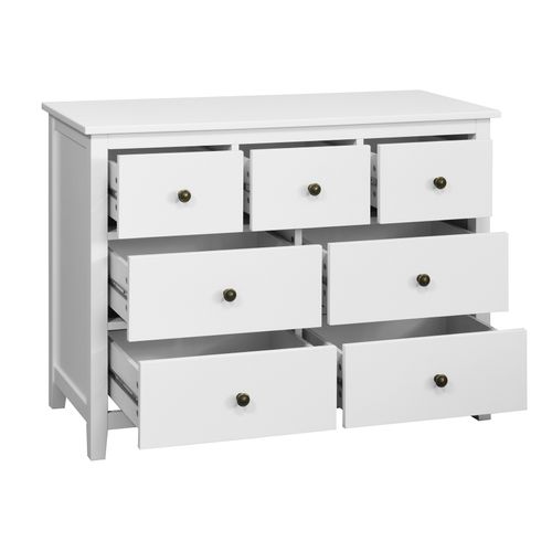 Commode 7 tiroirs CHARMO blanc
