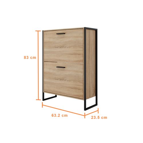 Meuble à Chaussure Industriel 12 Paires, Pour Entrée, Couloir - Bois Clair