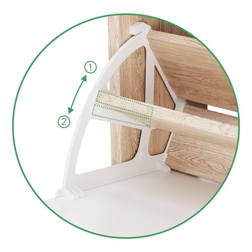 Meuble à Chaussure Capacité 24 Paires, Double Compartiment, Pour Entrée, Couloir - Blanc Bois Clair